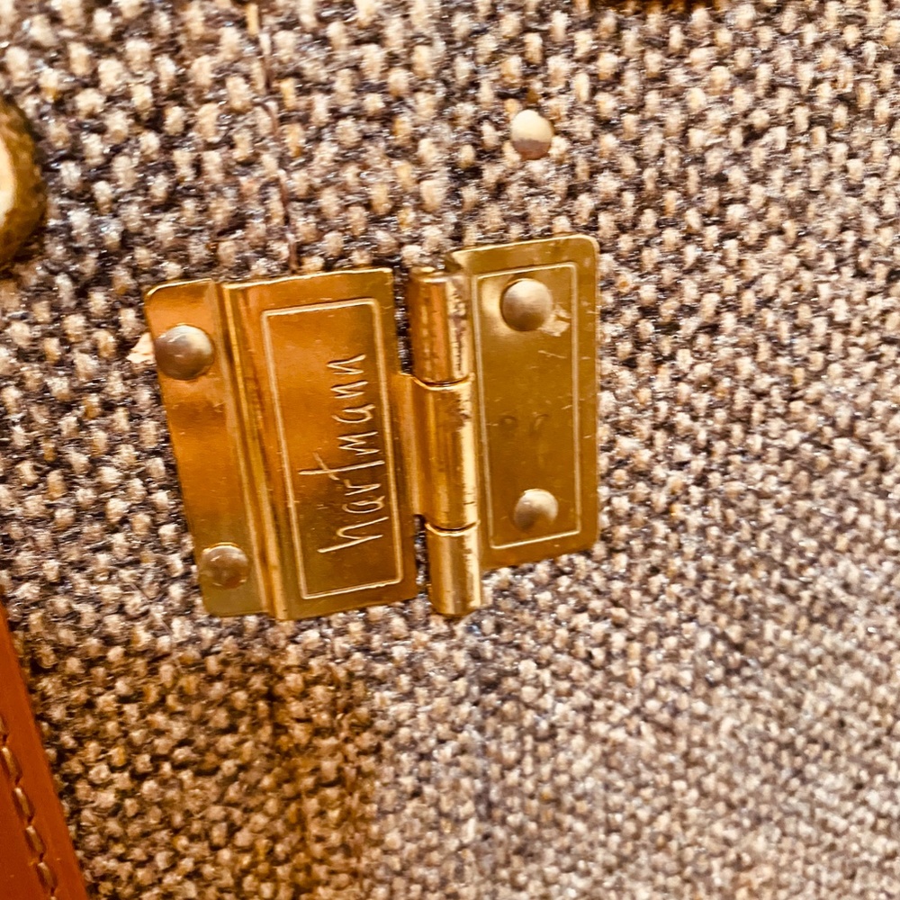 Vintage Hartmann Belting Leather and Tweed Suitcase/Overnight Bag/Luggage - EUC - Picture 11 of 15